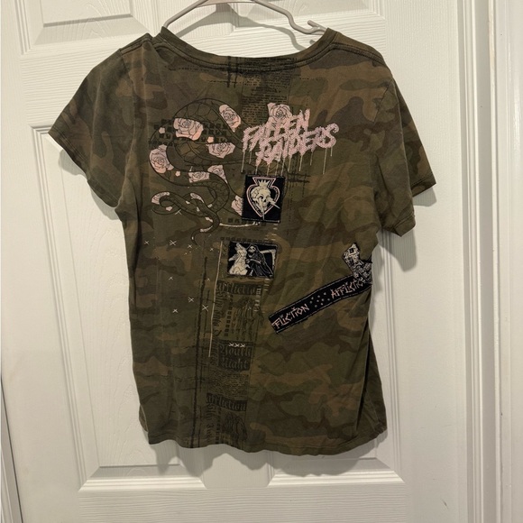 Affliction Black Label Camo Fallen Raiders T-Shirt Size Large. - Picture 3 of 5